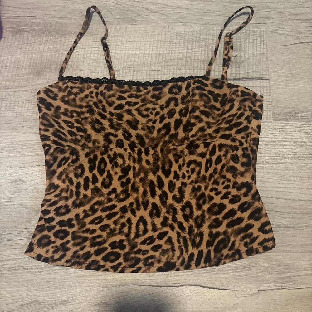Princess Polly Black and Brown Fitted Bustier Camisole